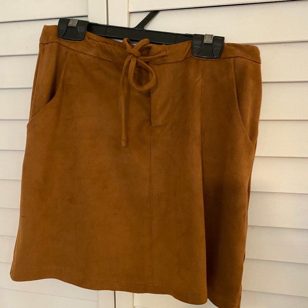 Mahina / Short brown Skirt / Soft / Draw string